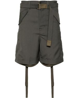 Sacai Belted Cargo Shorts - Grey