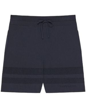 Givenchy Pantalones Cortos De Punto Con Detalles De Malla - Azul