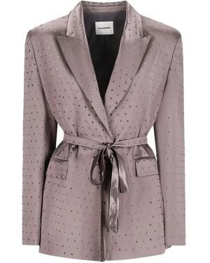 ANDAMANE Blazer Ceinturé À Ornements - Brown