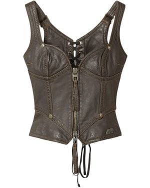 Miss Sixty Leather Top - Grey