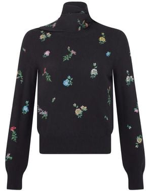 Libertine Joy And Mirth Floral Scarf Jumper - Blue