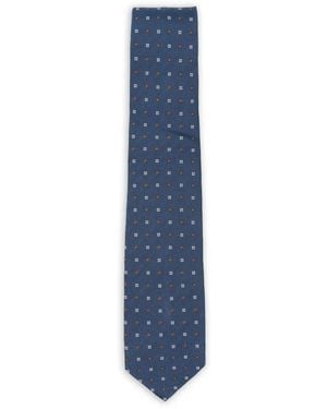 Barba Napoli Geometric-Pattern Tie - Blue
