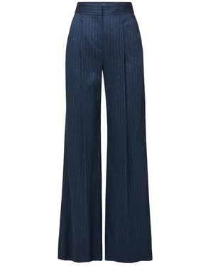 Veronica Beard ストライプ テーラードパンツ - ブルー