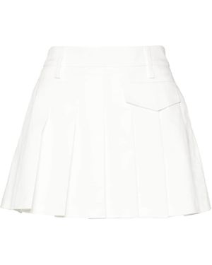 Blanca Vita Pleated Cotton Mini Skirt - White