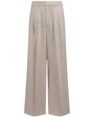 Dondup Eloise Wide-Leg Pants - Natural