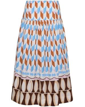 Cara Cara Diya Geometric-Print Maxi-Skirt - White