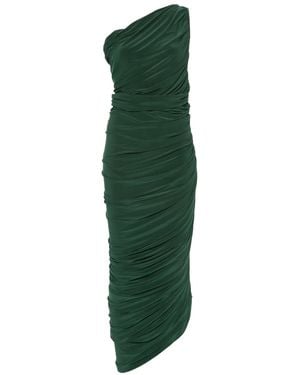 Norma Kamali Diana One-Shoulder Draped Midi Dress - Green