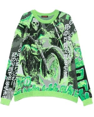 LỰU ĐẠN Grim Reaper Jacquard Jumper - Green