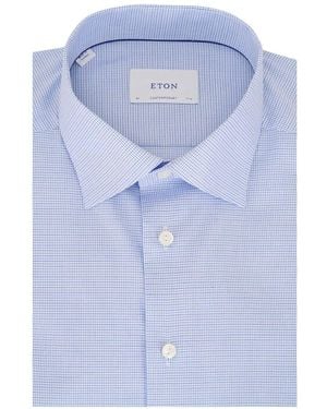 Eton Patterned Shirt - Blue