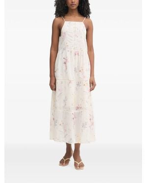 Fracomina Floral-Print Tiered Midi Dress - White
