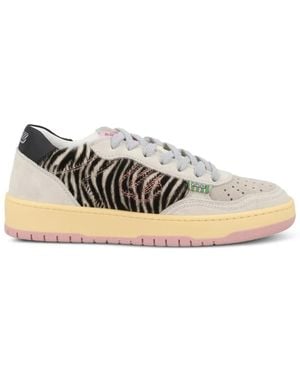 Evenuel Zebra-Print Panelled Sneakers - White