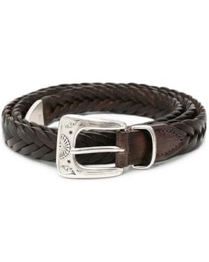 Eraldo Braided Leather Belt - Black