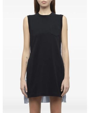 Sacai X Denim X Cotton Jersey Dress, 100% Polyester - Black