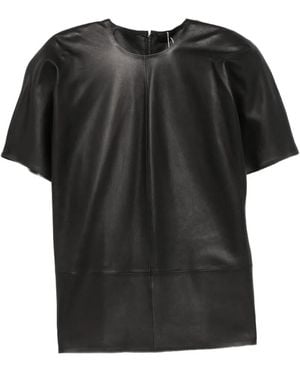 TOTEME Cocoon Leather Top - Black