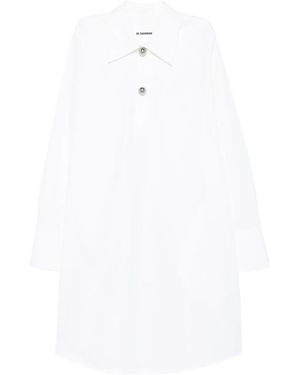 Jil Sander Vestido camisero con cierre de botón - Blanco