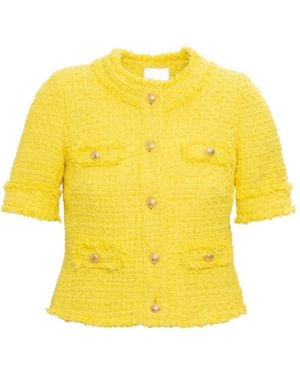 WEILL PARIS Short-Sleeved Tweed Jacket - Yellow
