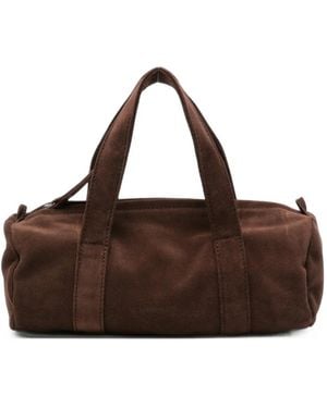 GIMAGUAS Mini Claudia Suede Barrel Tote Bag - Brown