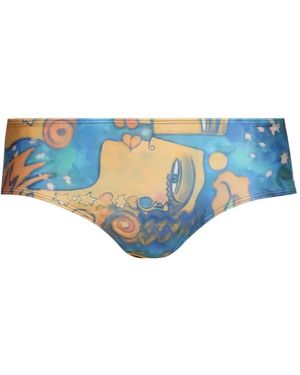 Donde Esteban Printed Bikini Bottom - Blue