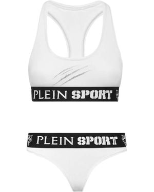 Philipp Plein Set de ropa interior con franja del logo - Blanco