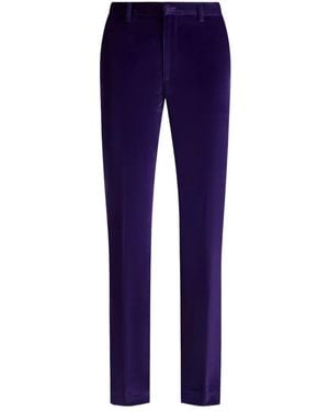 Etro Stretch Velvet Tailored Trousers - Blue