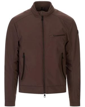 Moncler Zip-Up Biker Jacket - Brown