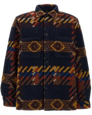 Portuguese Flannel Mia Geometric-Pattern Fleece Jacket - Blue