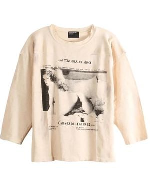 Enfants Riches Deprimes Distressed Graphic-Print T-Shirt - Natural