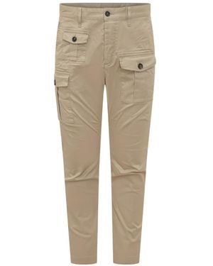 DSquared² Cotton Trousers - Natural