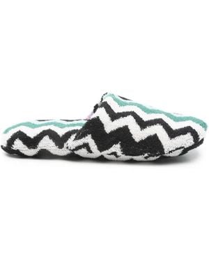 Missoni Zigzag-Pattern Slippers - White