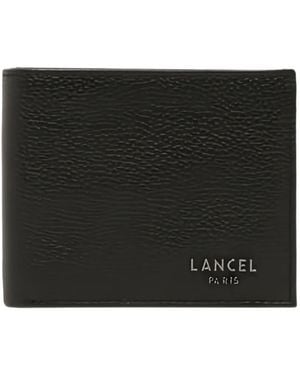 Lancel Logo-Print Grained-Leather Wallet - Black
