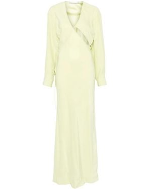 Christopher Esber Cross-Cut Silk Maxi Dress - Yellow