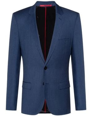 HUGO Notched-Lapel Single-Breasted Jacket - Blue