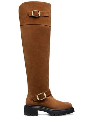 Stuart Weitzman Emerson Moto 50mm ブーツ - ブラウン