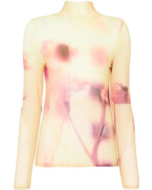 Collina Strada Meadow チェック トップ - ピンク