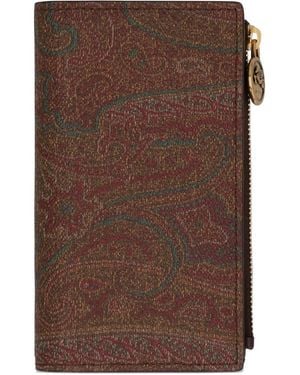 Etro Paisley Zip Wallet - Brown
