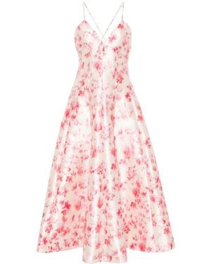 Philosophy Di Lorenzo Serafini Floral-Print Flared Midi Dress - Pink