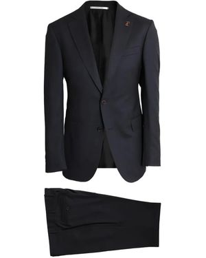 Pal Zileri Logo-Plaque Single-Breasted Suit - Black
