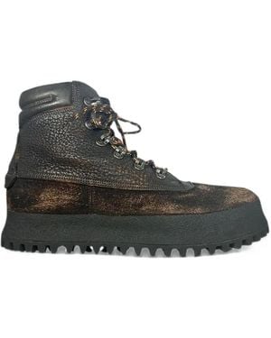 shotof Paneled Ankle Boots - Black