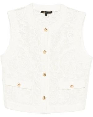 Maje Buttoned Vest - White