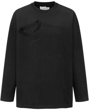 Feng Chen Wang Cutout Long-Sleeve T-Shirt - Black