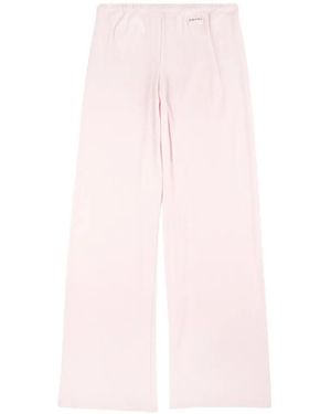 Sporty & Rich Signature Ribbed Logo-Patch Track Trousers - Pink