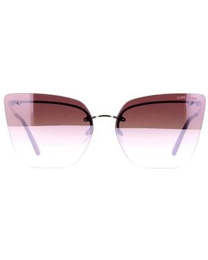 Tom Ford Rimless Butterfly-Frame Sunglasses - Metallic