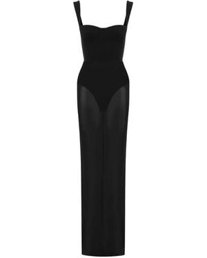 Alex Perry Semi-Sheer Maxi Dress - Black
