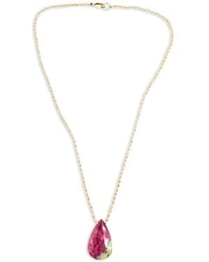 Madison Ruby Zoisite Teardrop Necklace - White