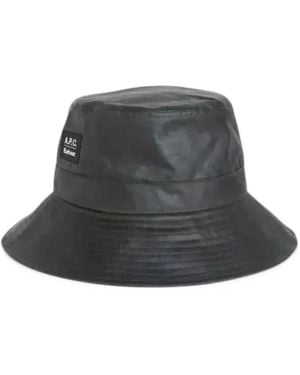 Barbour X A.P.C. Waxed Bucket Hat - Grey