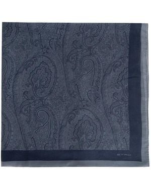 Etro Sciarpa Con Stampa Paisley - Blu