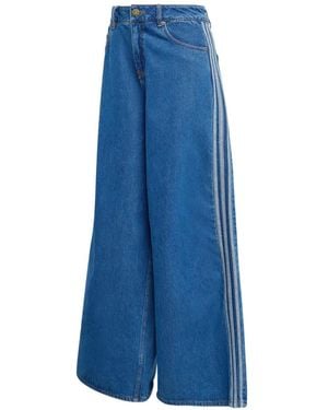 adidas Stripe Wide-Leg Jeans - Blue