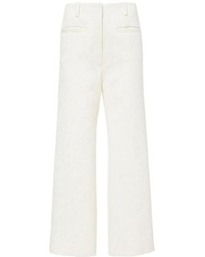 Proenza Schouler Cotton Wool Jacquard Trousers - White