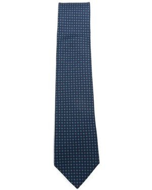 Errico Formicola Geometric-Print Silk Tie - Blue