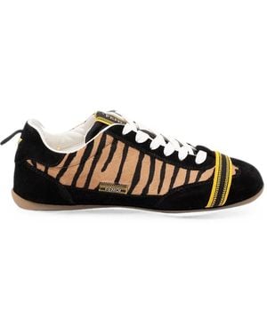 Fendi Wrap Tiger-Print Paneled Sneakers - White
